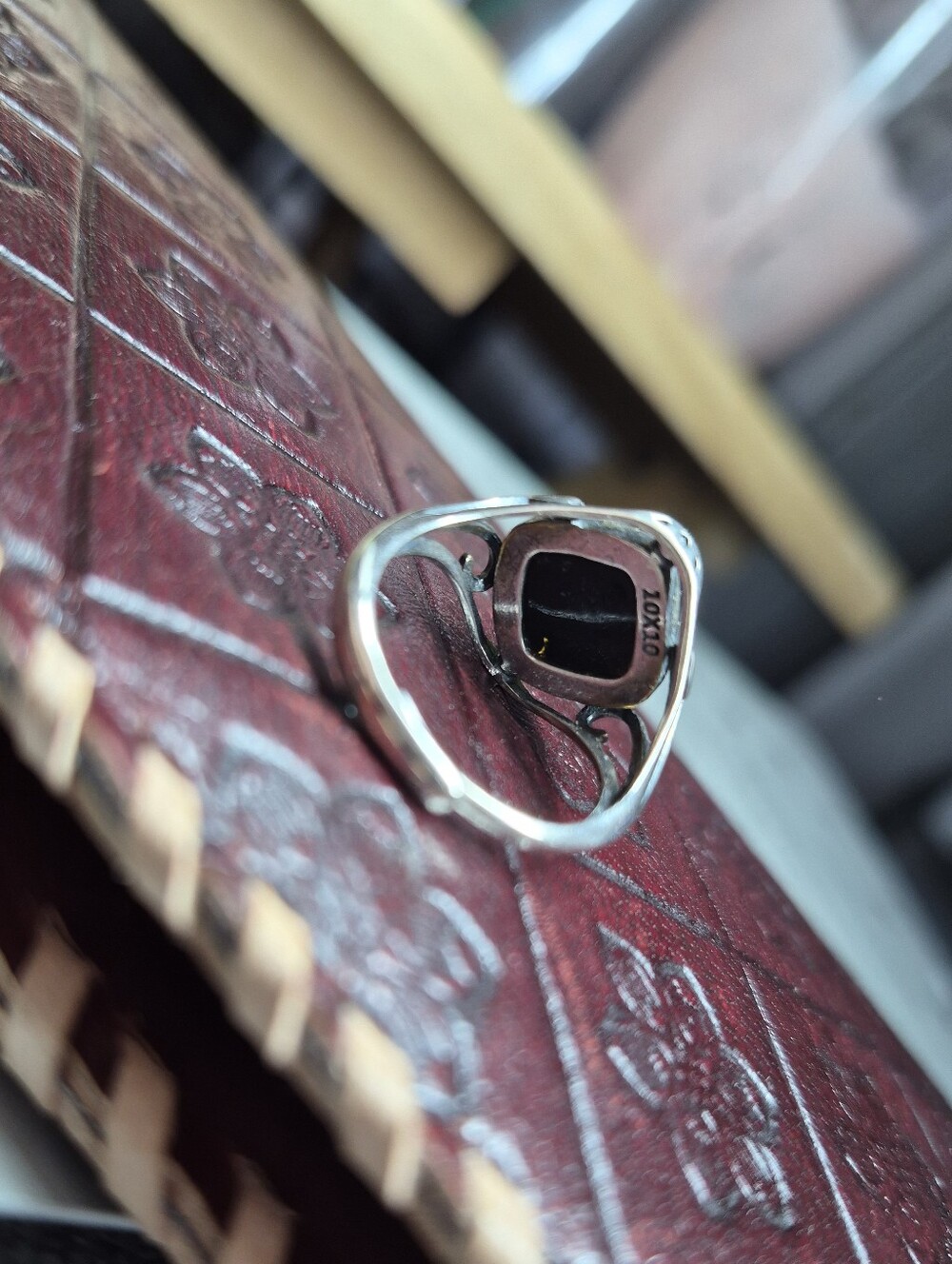 925 Sterling Silver Amber Ring - adjustable, NEW - Picture 4 of 10
